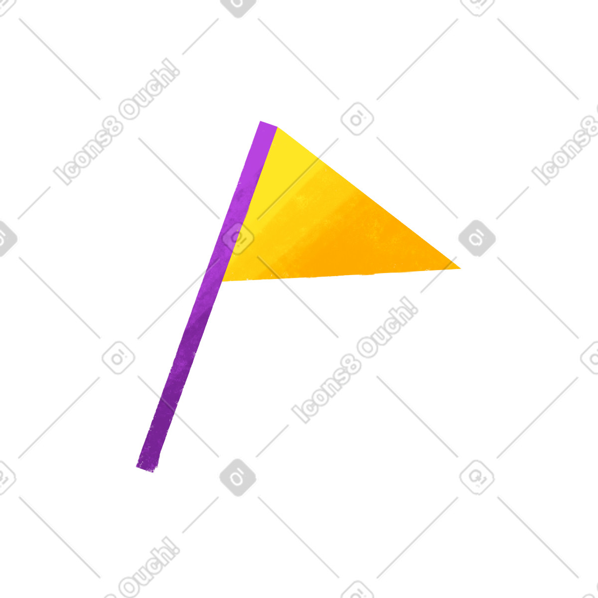 Ilustración Yellow flag on a stick en estilo Bonbon descargar en PNG y SVG