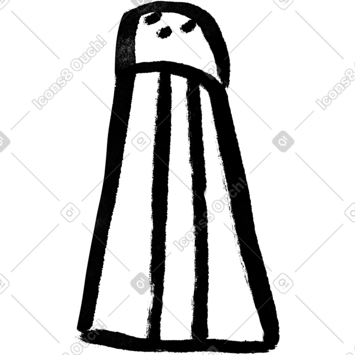 Black line salt shaker illustration in Inky style download in PNG, SVG