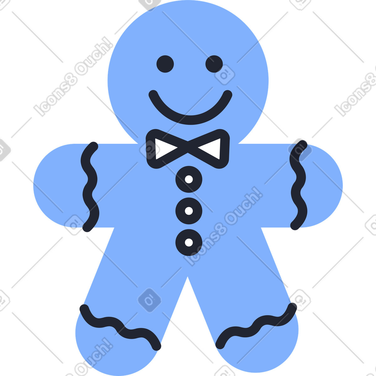 Omino di pan zenzero illustrazione in stile Pablita scarica in PNG, SVG