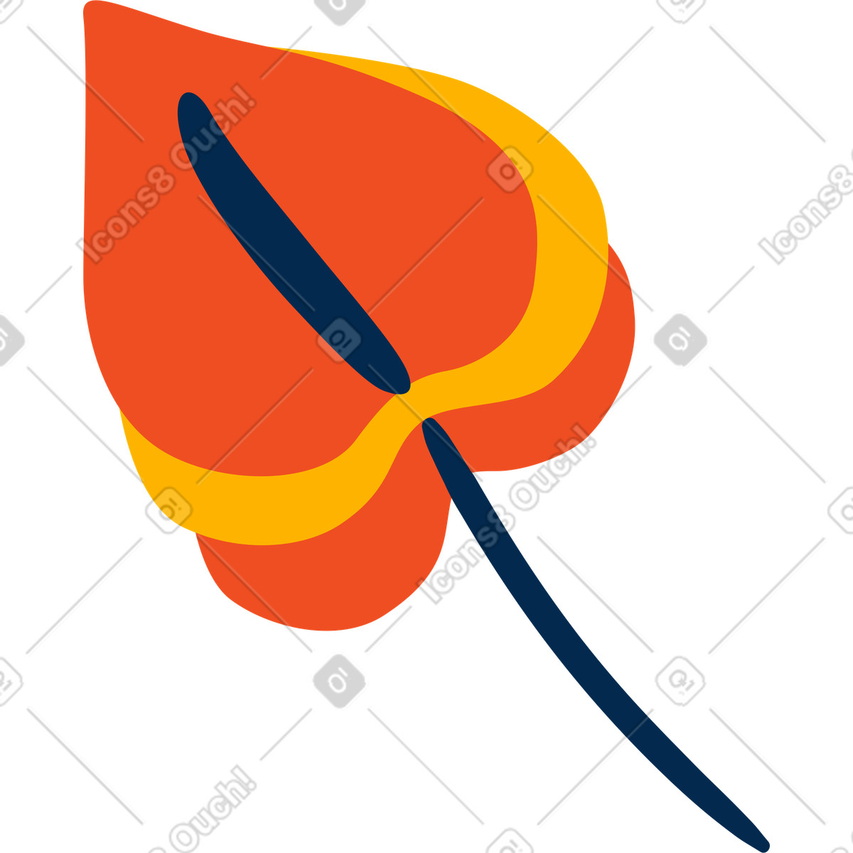 Flame スタイルの Leaf のイラストをPNG、SVG形式でダウンロード