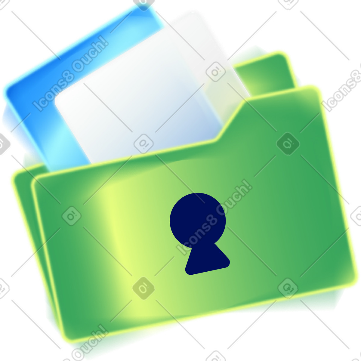 Cartella con lettere e serratura illustrazione in stile Burst scarica in PNG, SVG