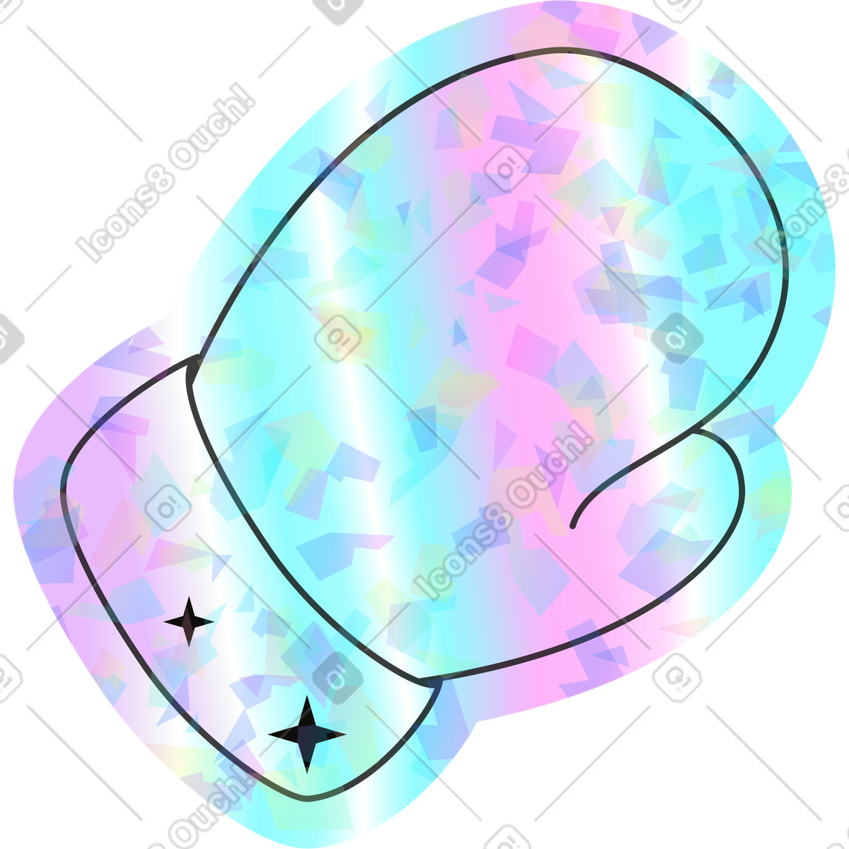 Illustration Gant de boxe dans le style Holostickers à télécharger aux formats PNG, SVG
