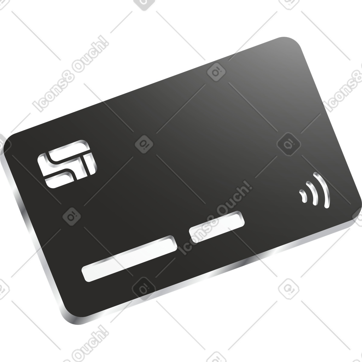 Dark bank card illustration in Token style download in PNG, SVG