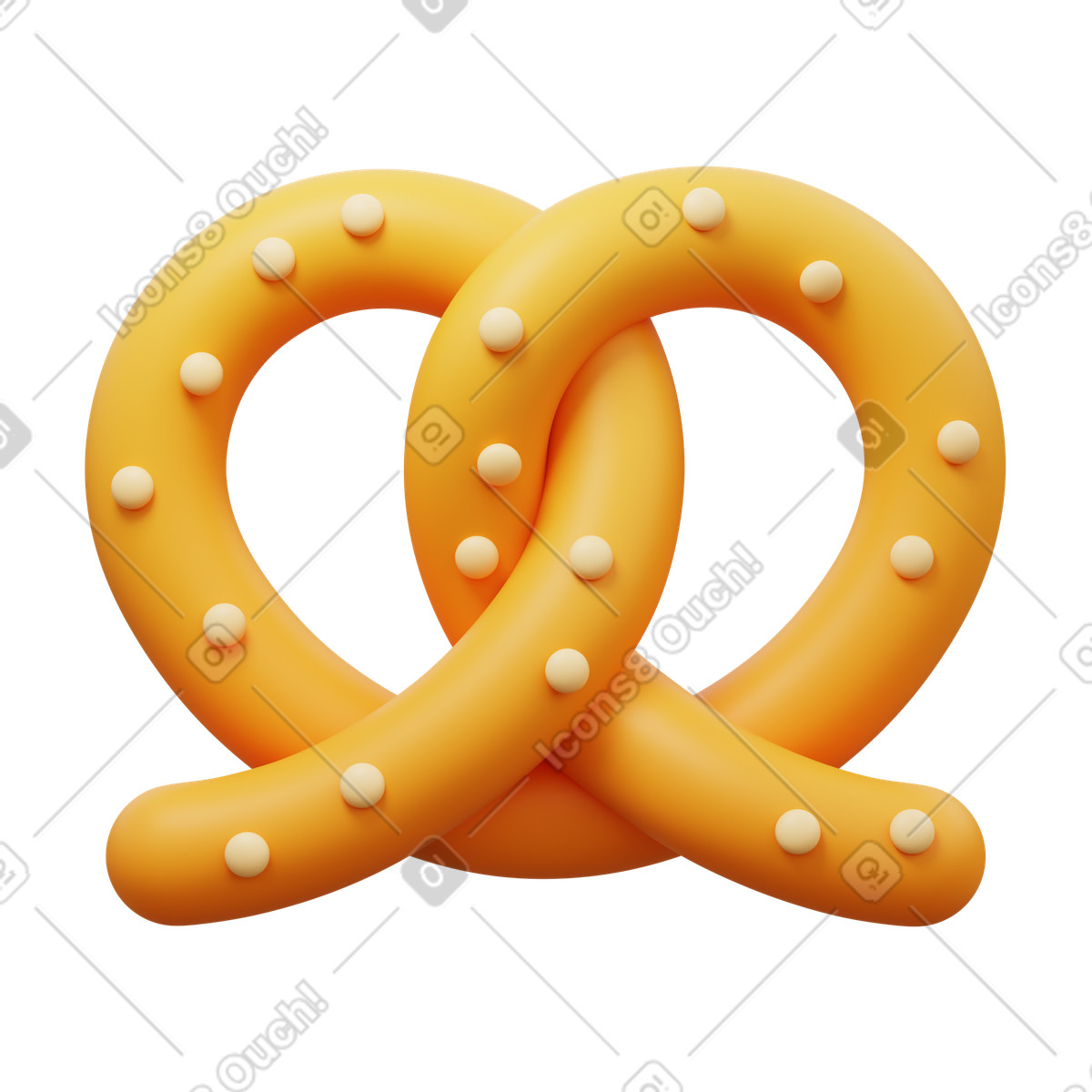 Illustration Bretzel dans le style 3D Fluency à télécharger aux formats PNG, SVG