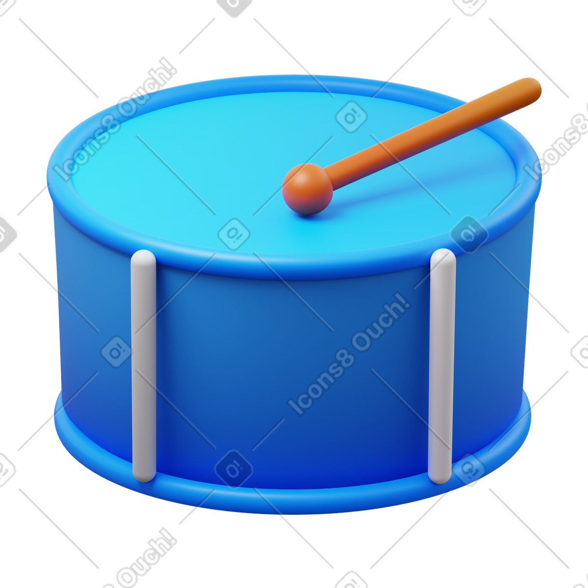 3D Fluency 스타일의 Bass drum 일러스트레이션 PNG, SVG 다운로드