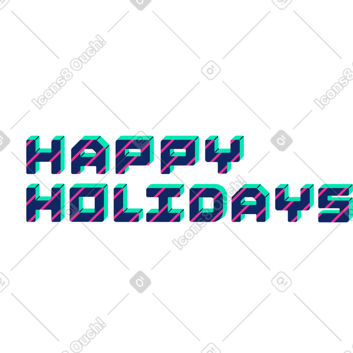 Illustration Happy holidays dans le style Cyborg à télécharger aux formats PNG, SVG