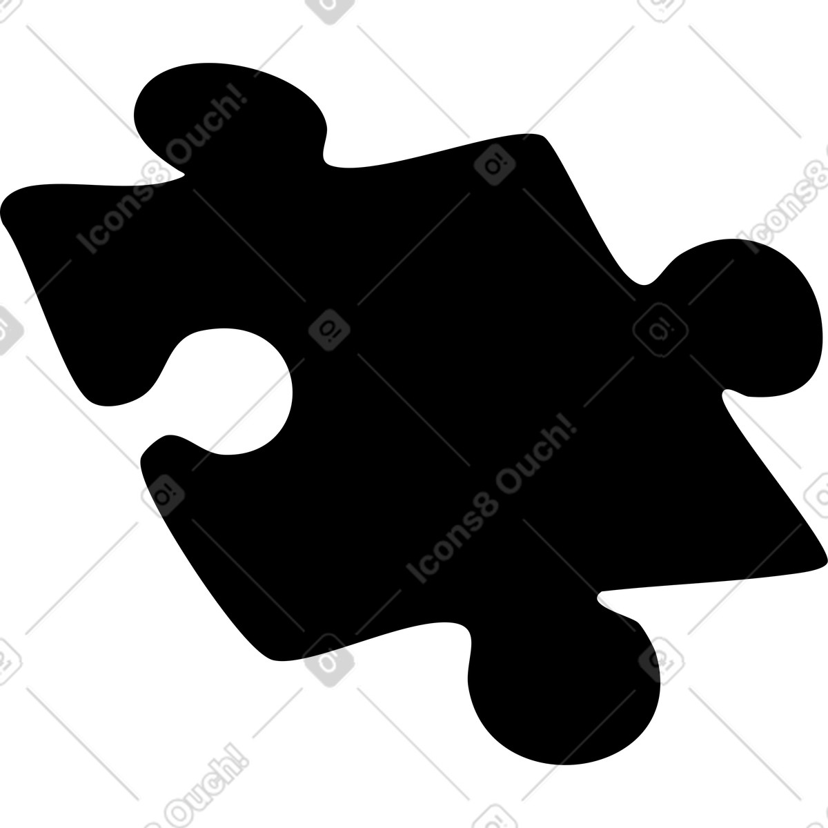 Teil des puzzles-Illustration im Line-Stil als Download in PNG, SVG
