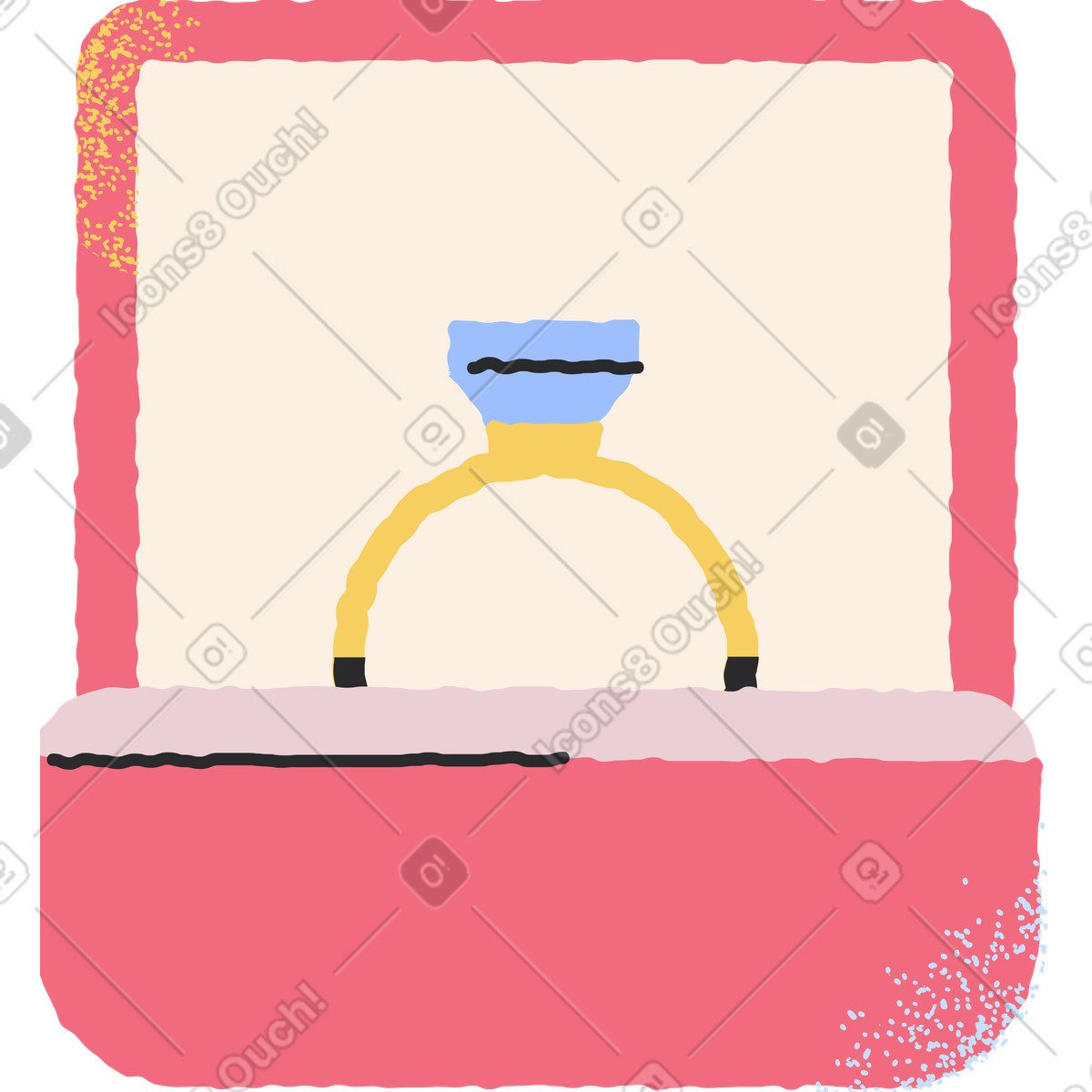 Ring box illustration in Pablo style download in PNG, SVG