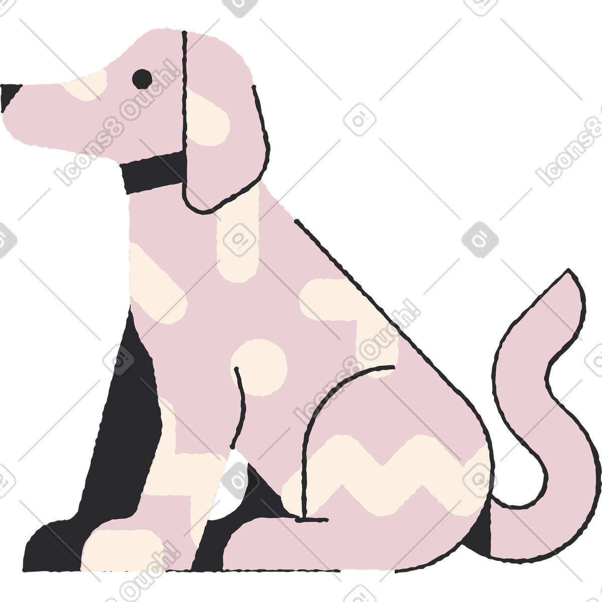 Ilustración Perro en estilo Pablo a descargar en PNG y SVG