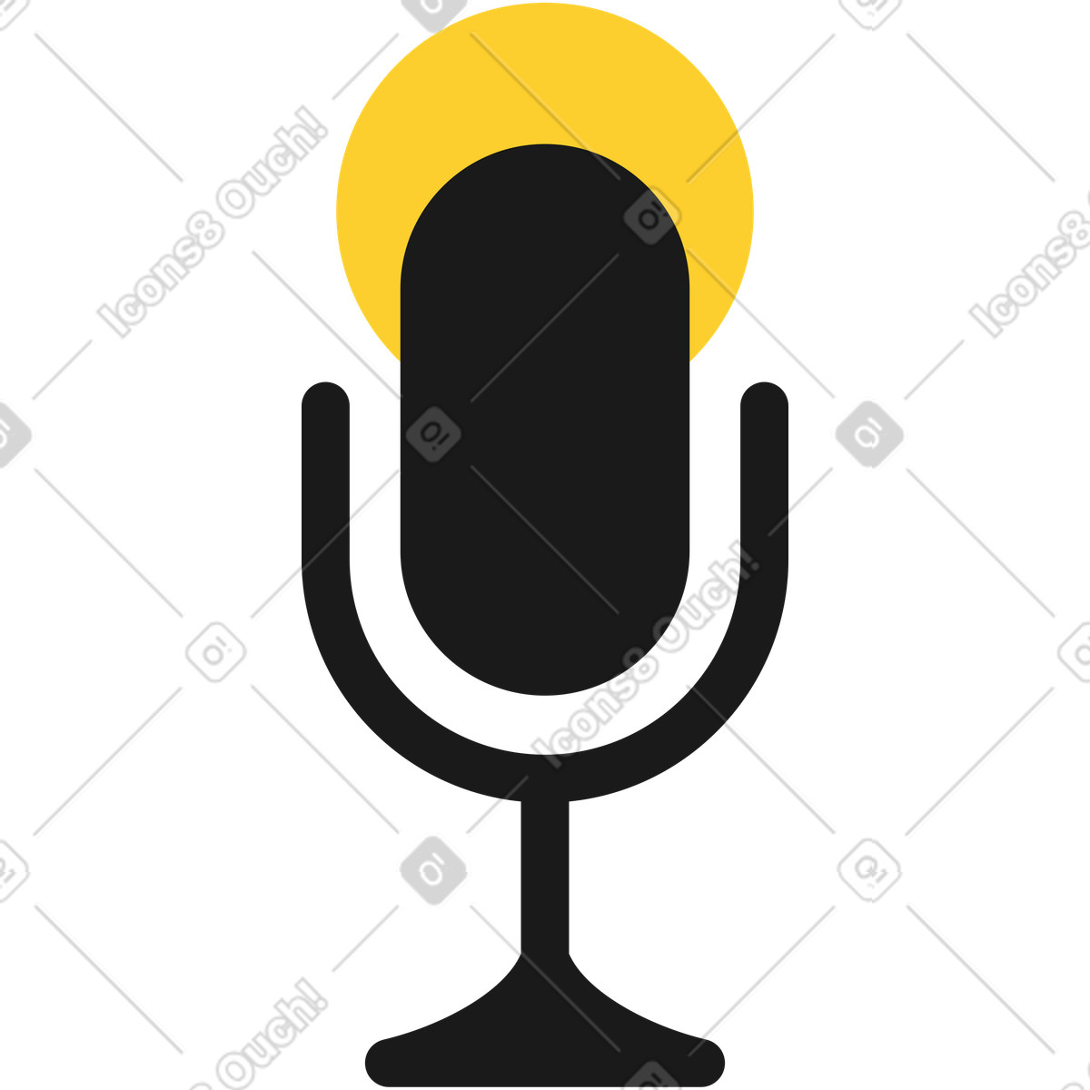 Mikrofon-Illustration im Taxi-Stil als Download in PNG, SVG