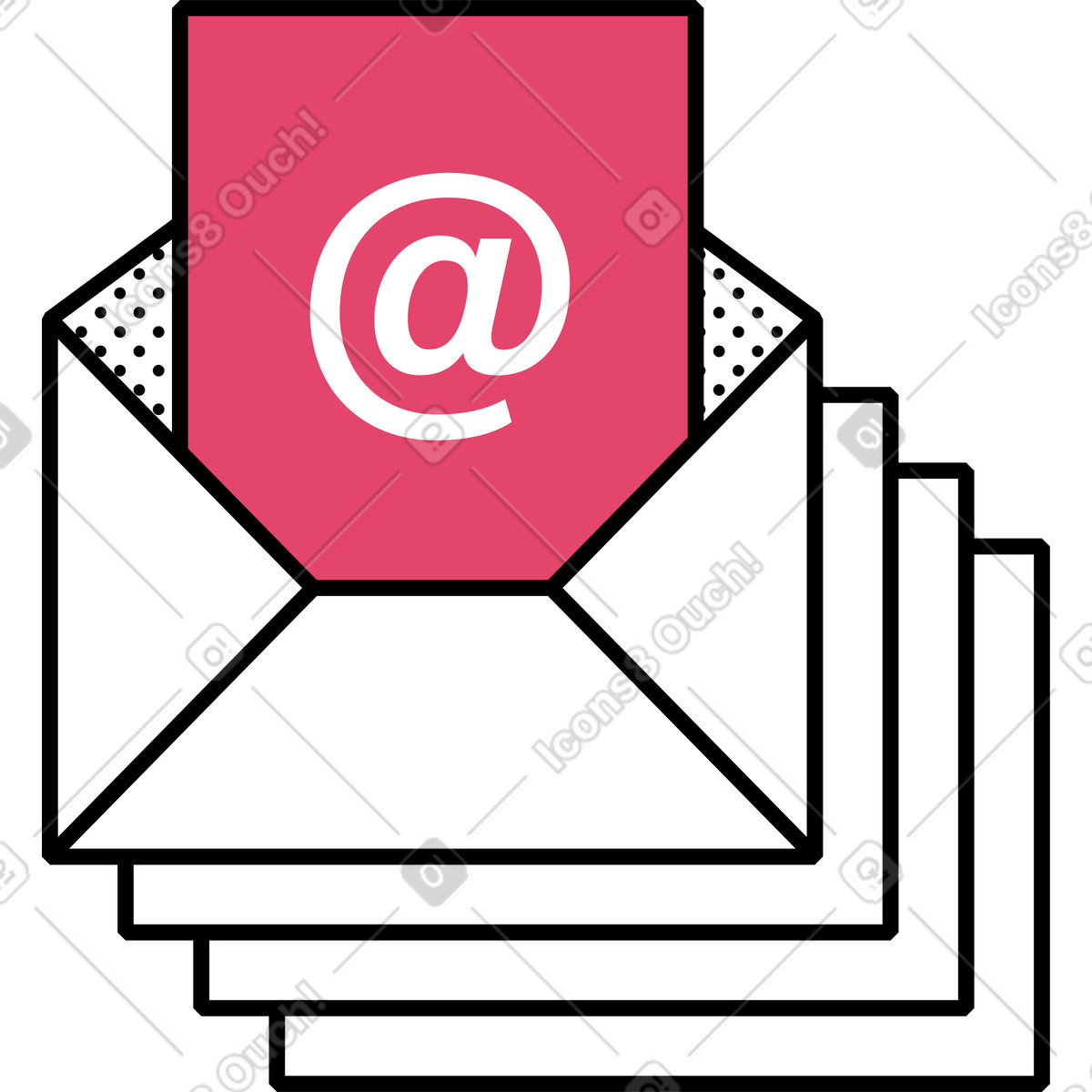 E-mail illustrazione in stile Memphis scarica in PNG, SVG