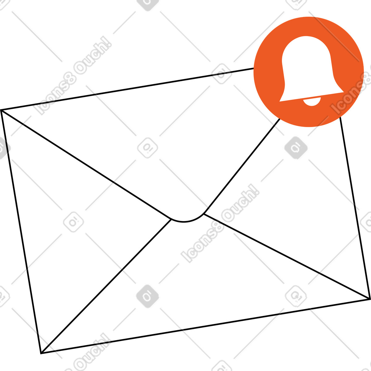 Ilustración Sobre con notificación en estilo Tiny a descargar en PNG y SVG