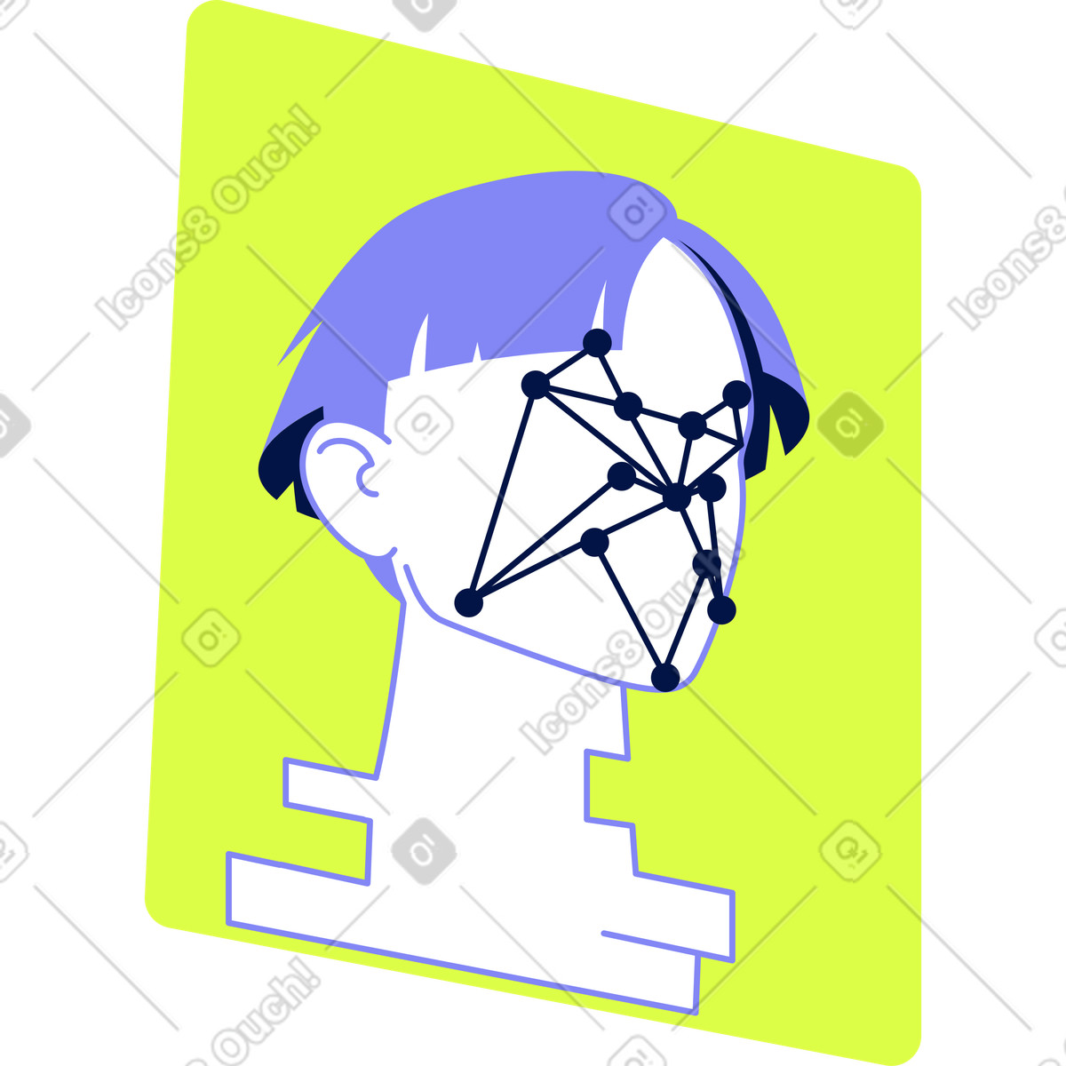 Ilustração de Janela identificação facial em no estilo Glow para baixar em PNG, SVG