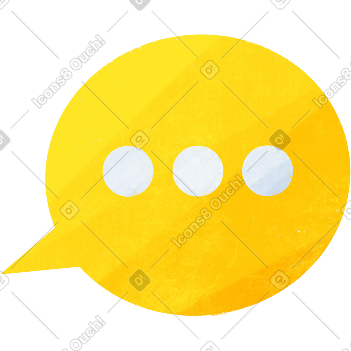 Ilustração de Yellow speech bubble with ellipsis em no estilo Bonbon para baixar em PNG, SVG