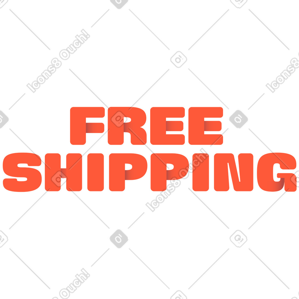 Ilustración Texto de envío gratis letras en estilo Beam a descargar en PNG y SVG