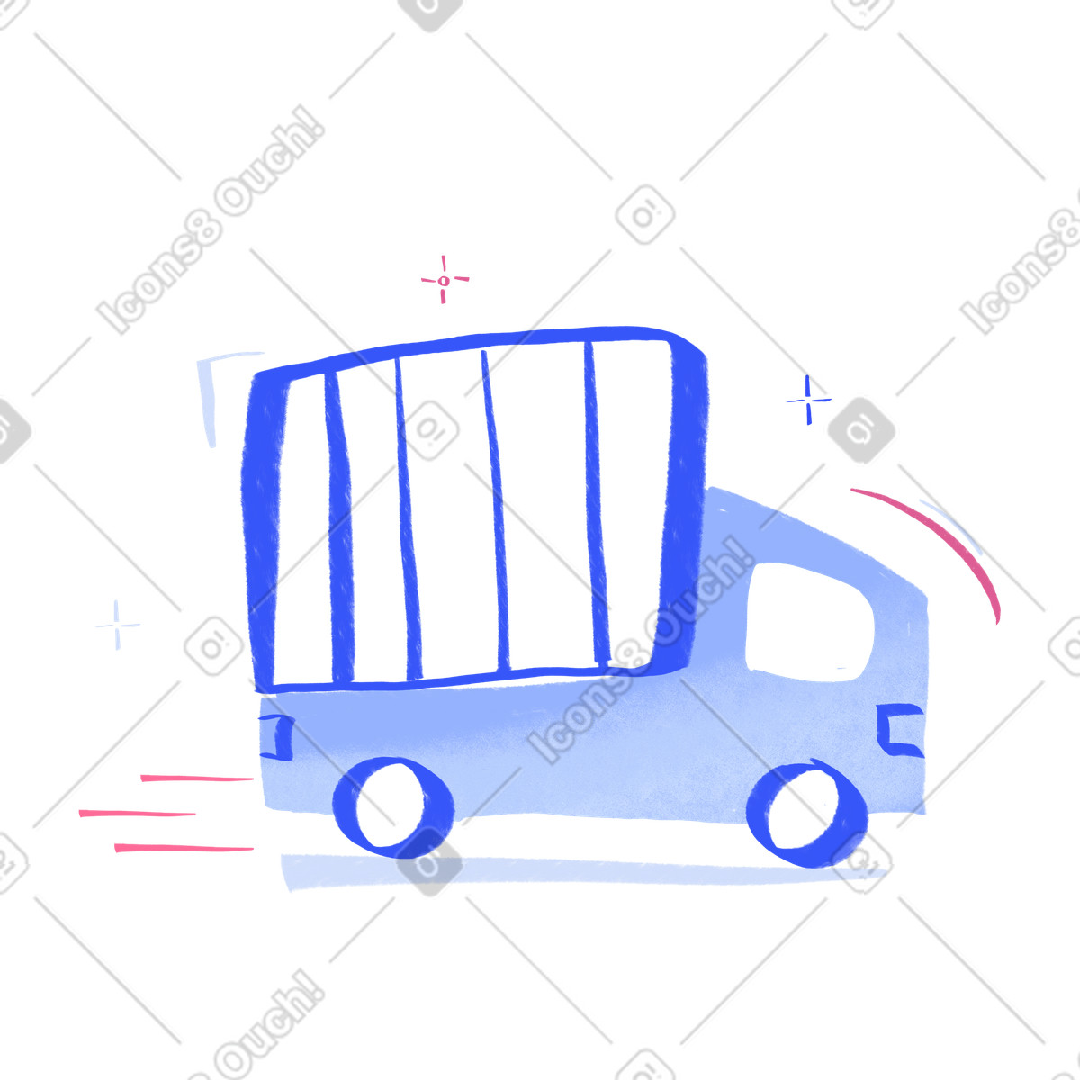 Ilustração de Big truck delivery em no estilo Quirky para baixar em PNG, SVG