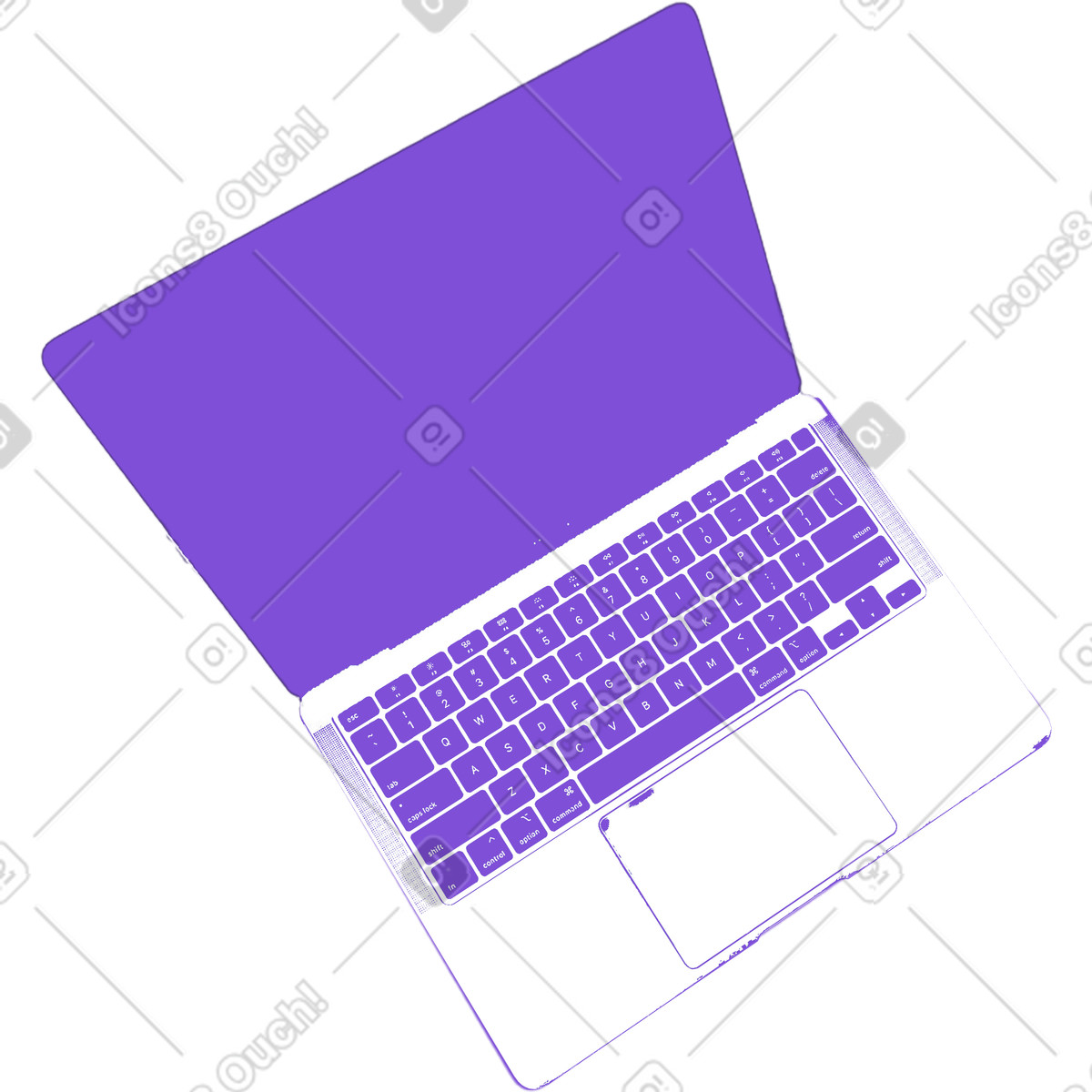 Laptop top view illustration in PNG, SVG