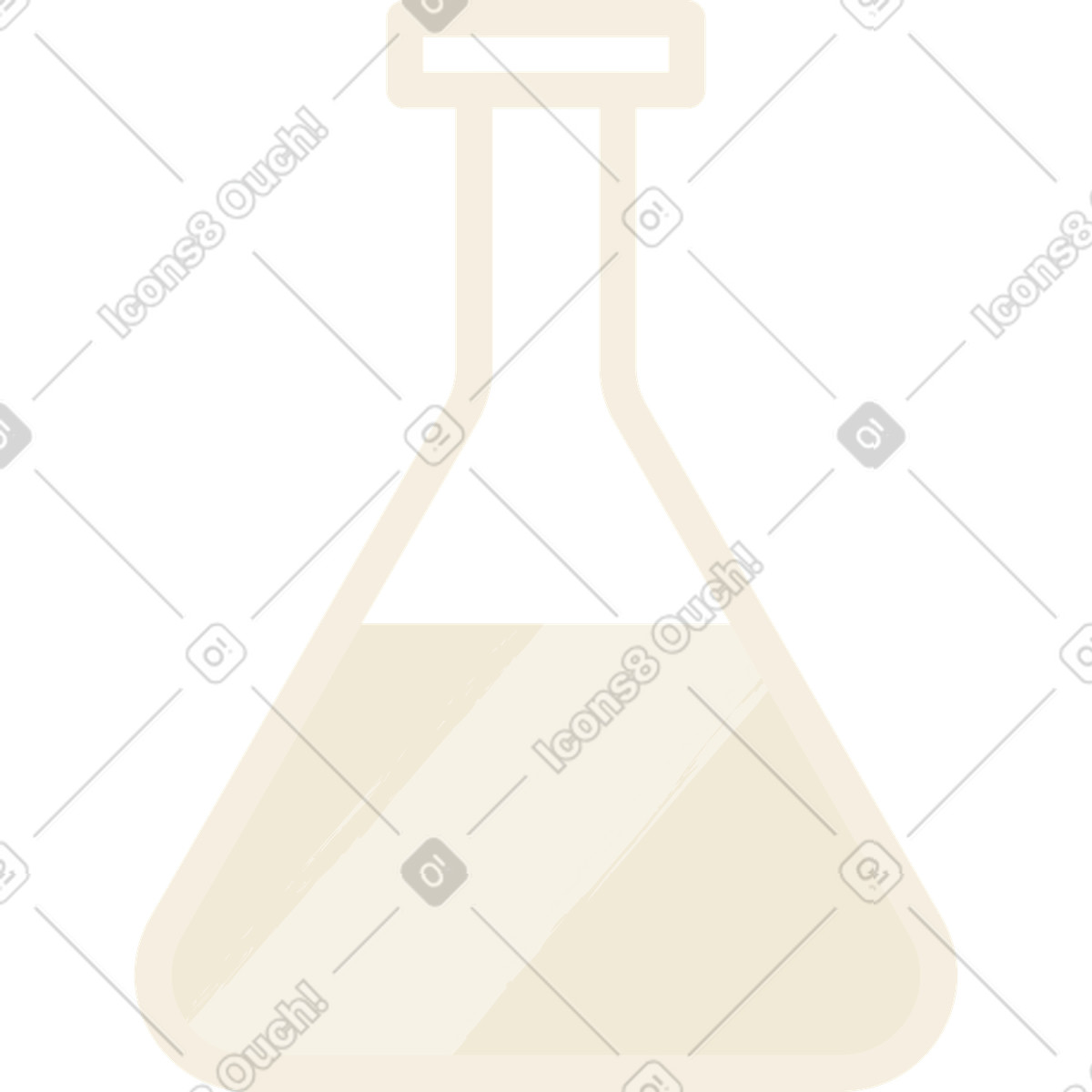 Triangular flask for science illustration in Juicy style download in PNG, SVG