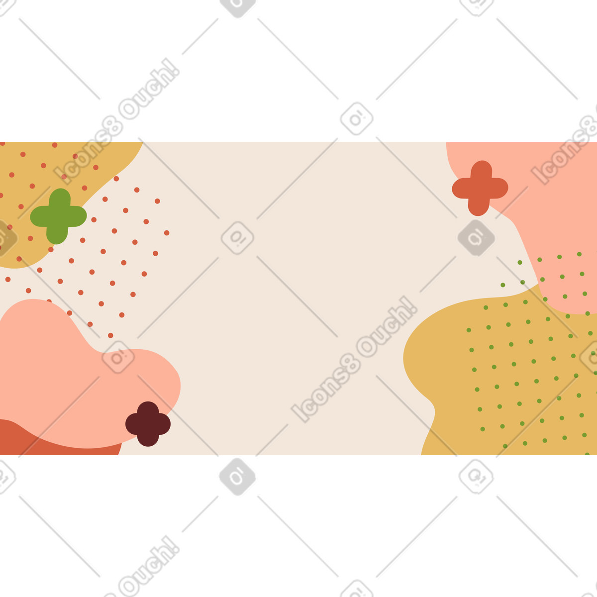 Toni caldi sfondo astratto con fiori illustrazione in stile Experimental scarica in PNG, SVG