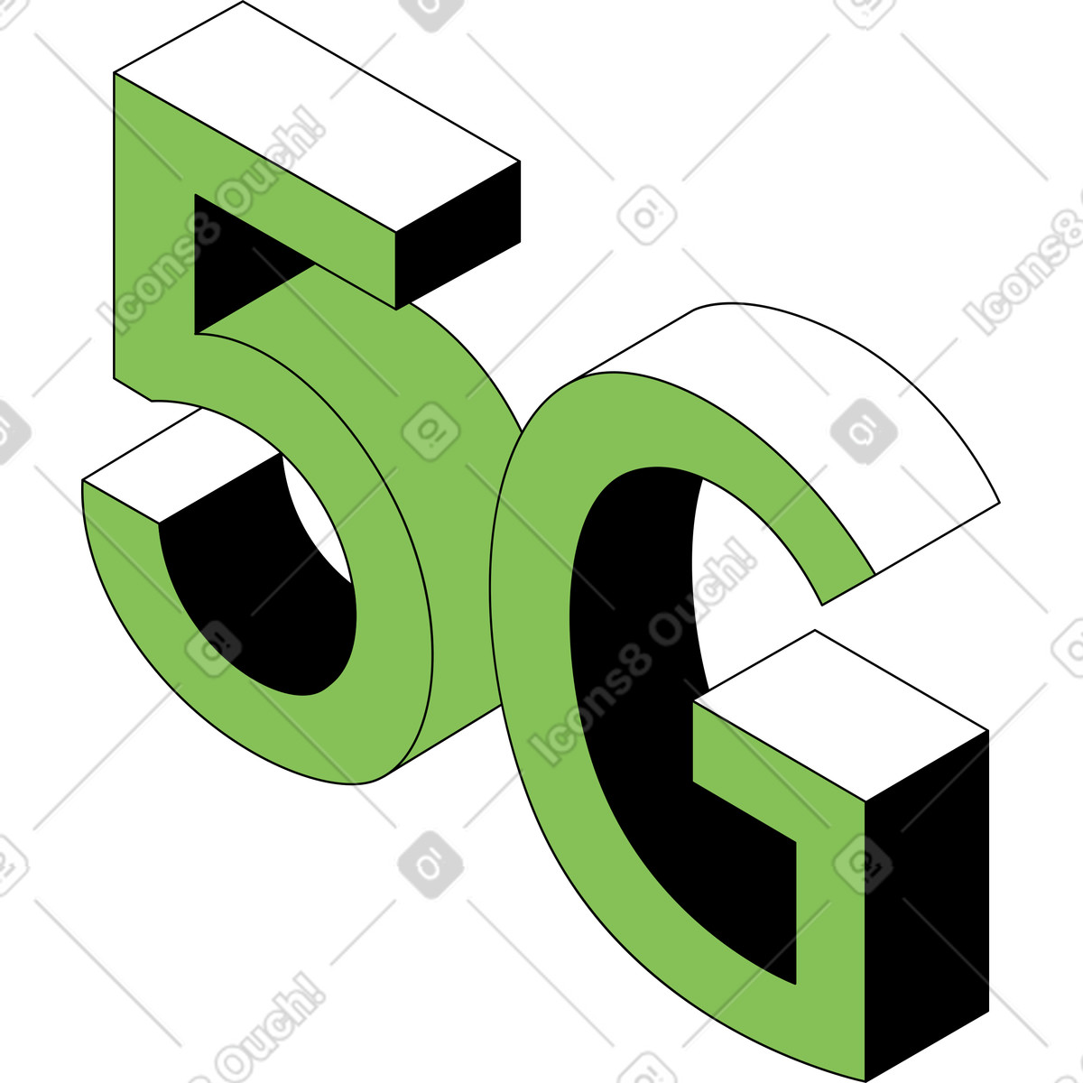 Isometric スタイルの 5gインターネット のイラストをPNG、SVG形式でダウンロード