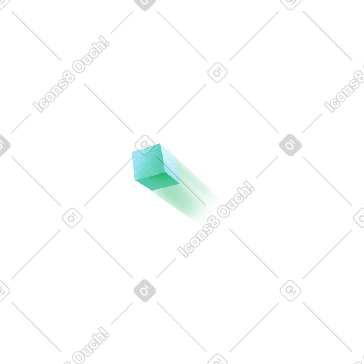 Small green cube illustration in Smart style download in PNG, SVG