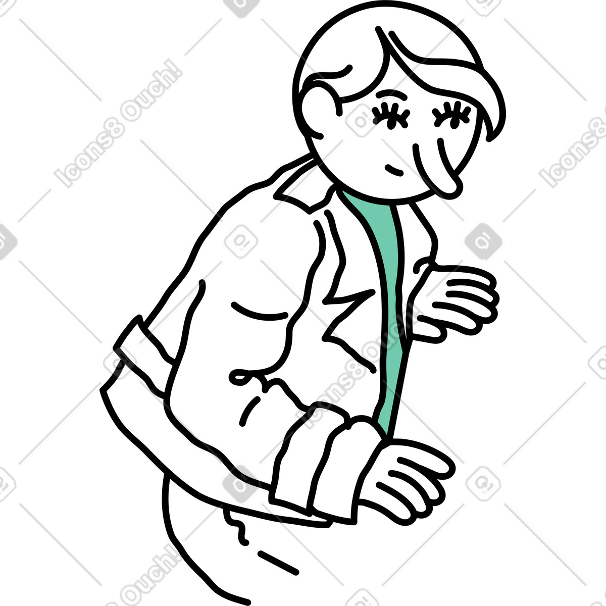 Ilustração de Jovem jaqueta em no estilo Notes para baixar em PNG, SVG