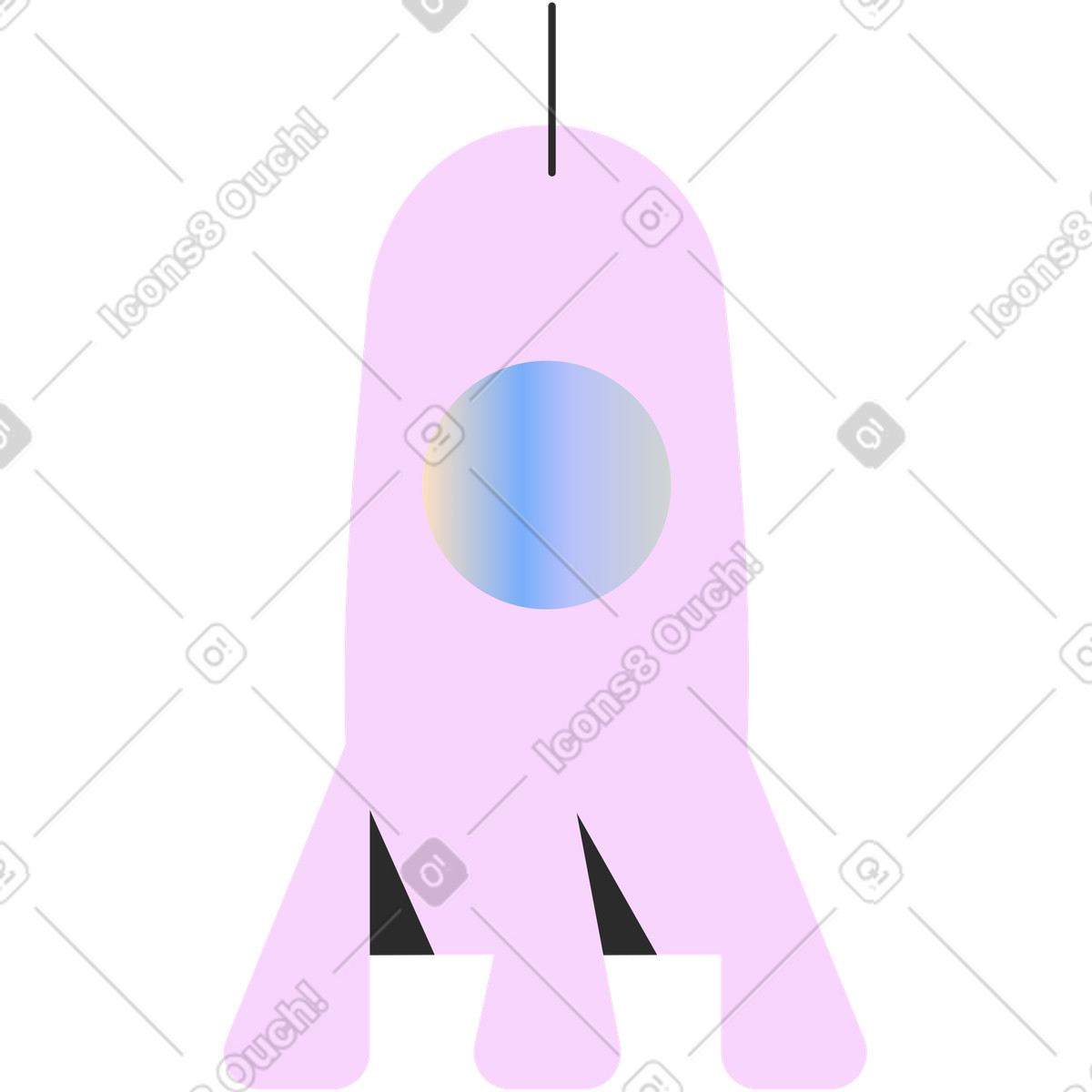 Illustration Fusée dans le style Marginalia à télécharger aux formats PNG, SVG
