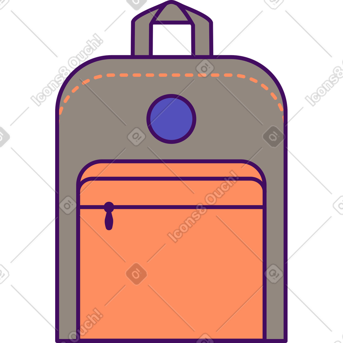 Simplistic スタイルの Backpack のイラストをPNG、SVG形式でダウンロード