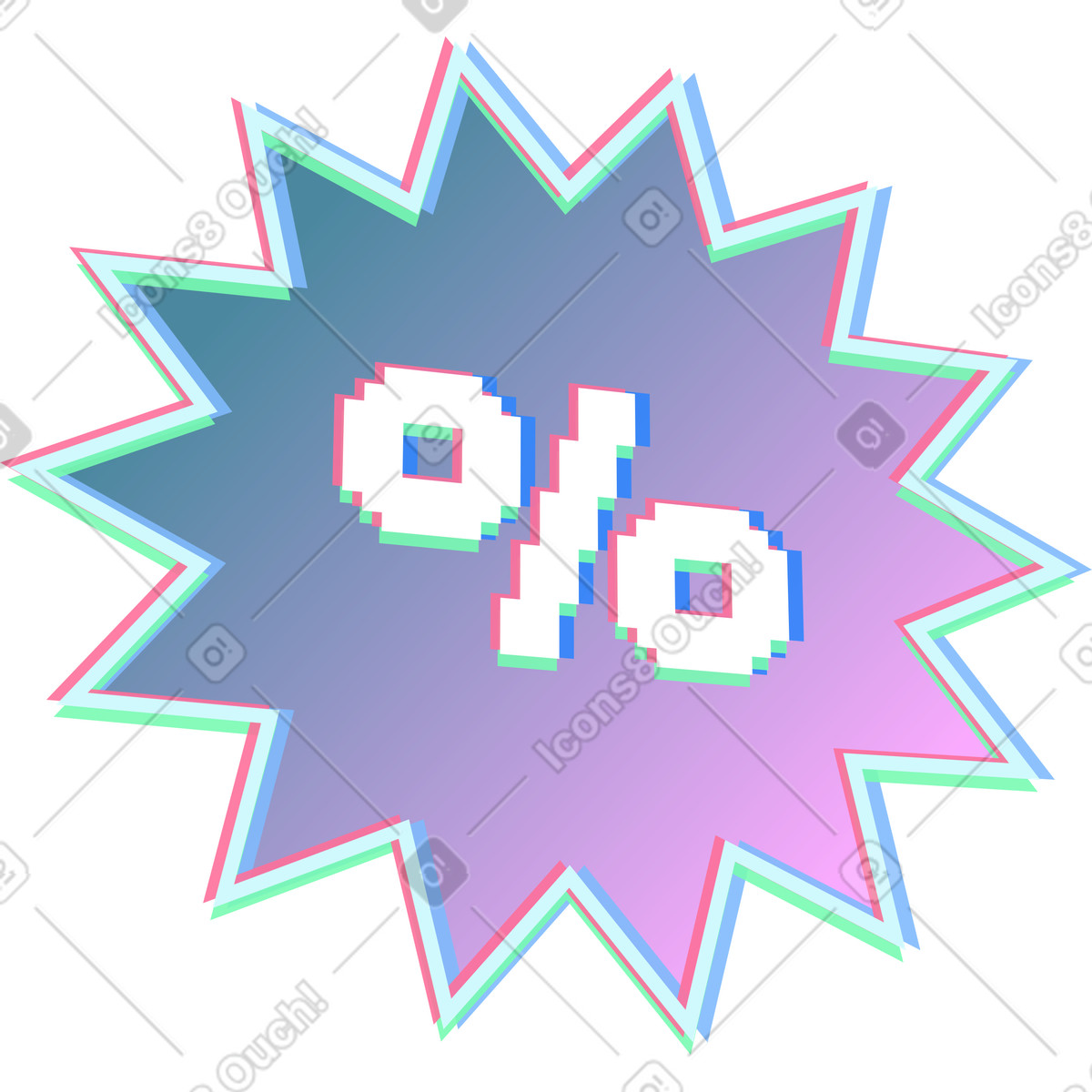 Ilustración Icono de porcentaje estrella en estilo Neon a descargar en PNG y SVG