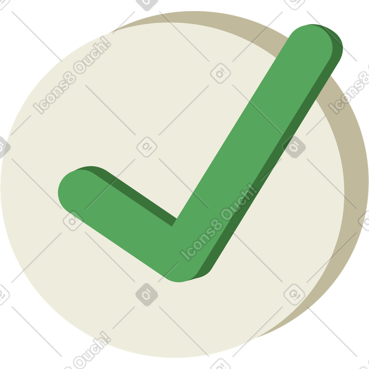 Check mark in a circle illustration Social style download PNG, SVG
