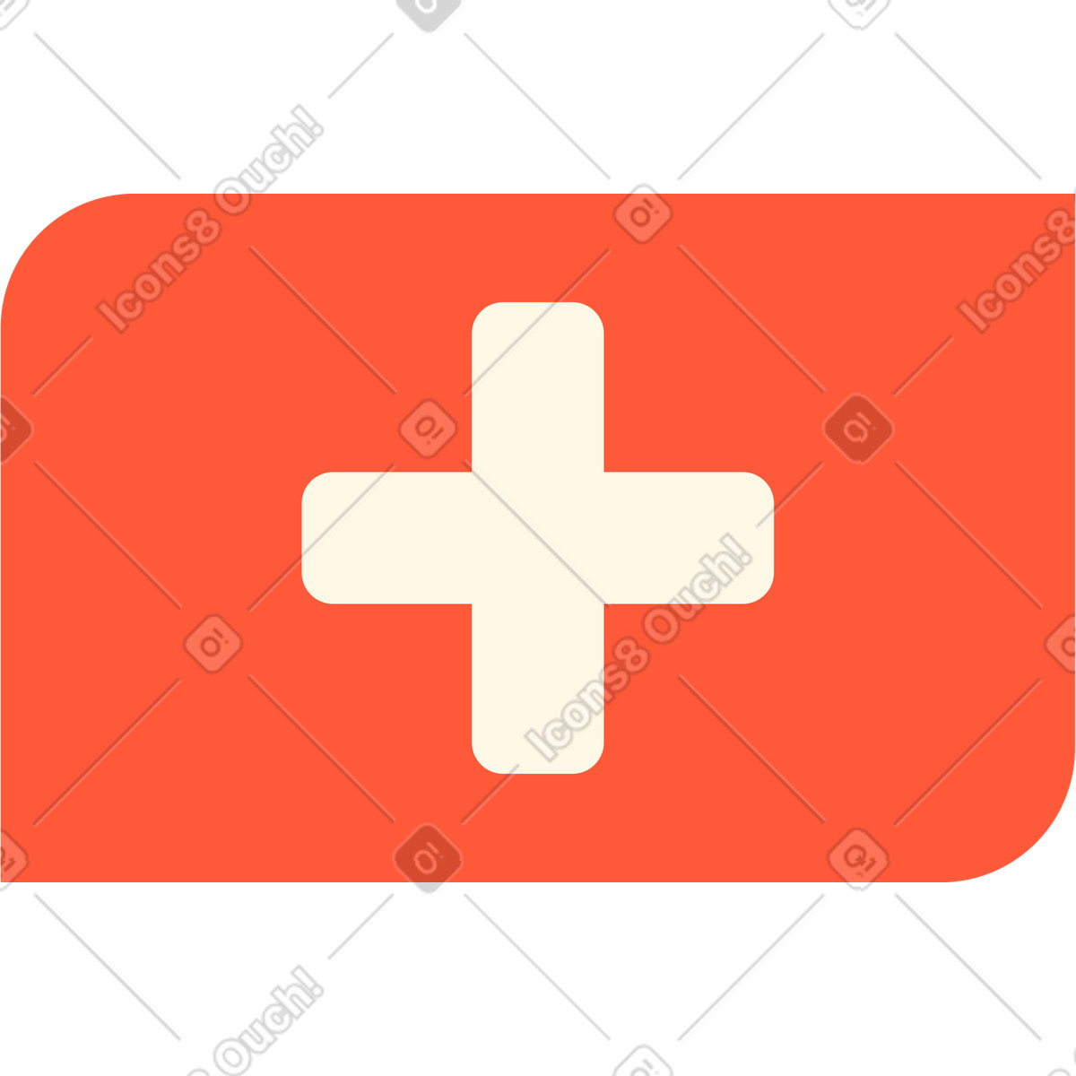 Red cross illustration in Beam style download in PNG, SVG