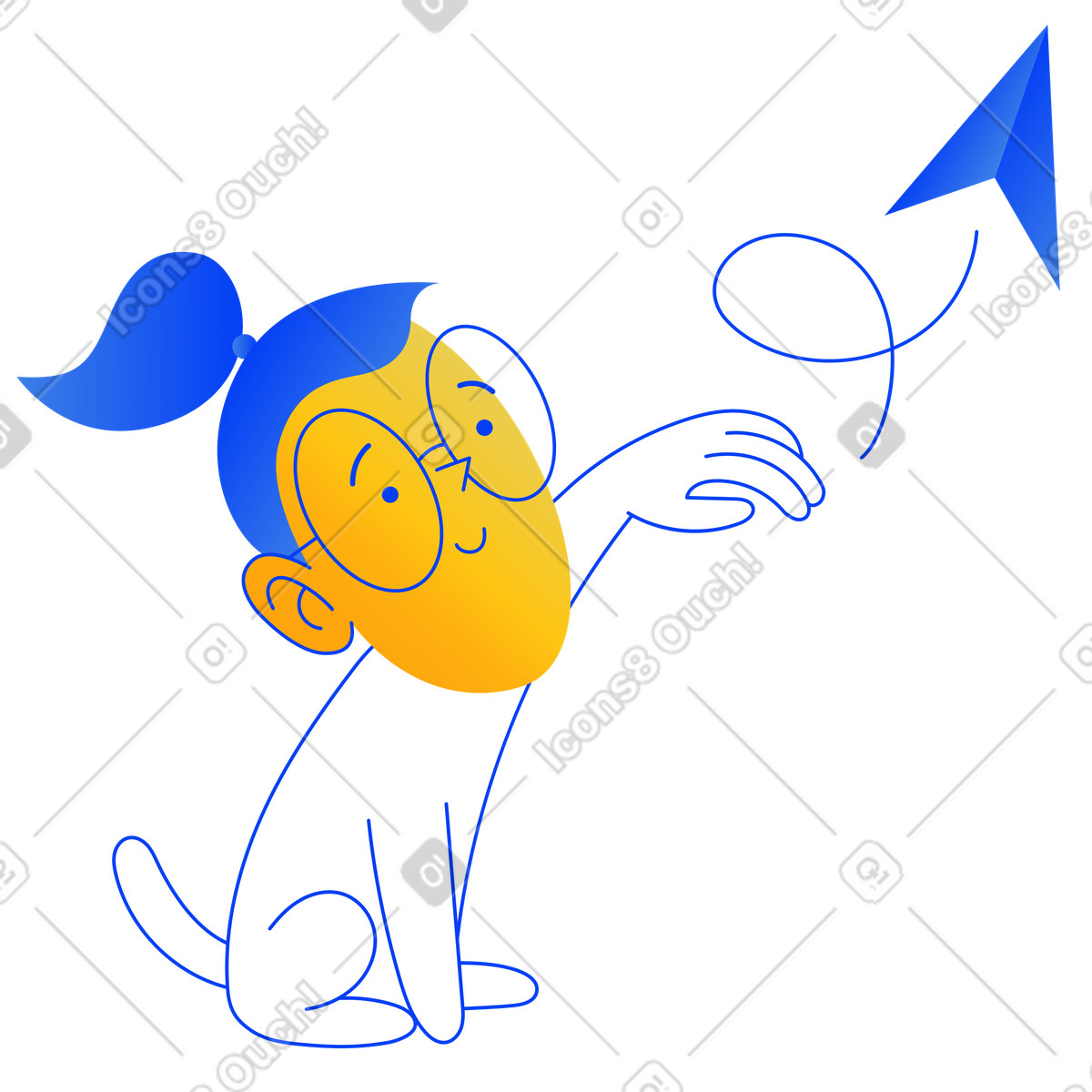 Ilustración Sending paper airplane, Digital messaging and fast communication en estilo Buddy a descargar en PNG y SVG