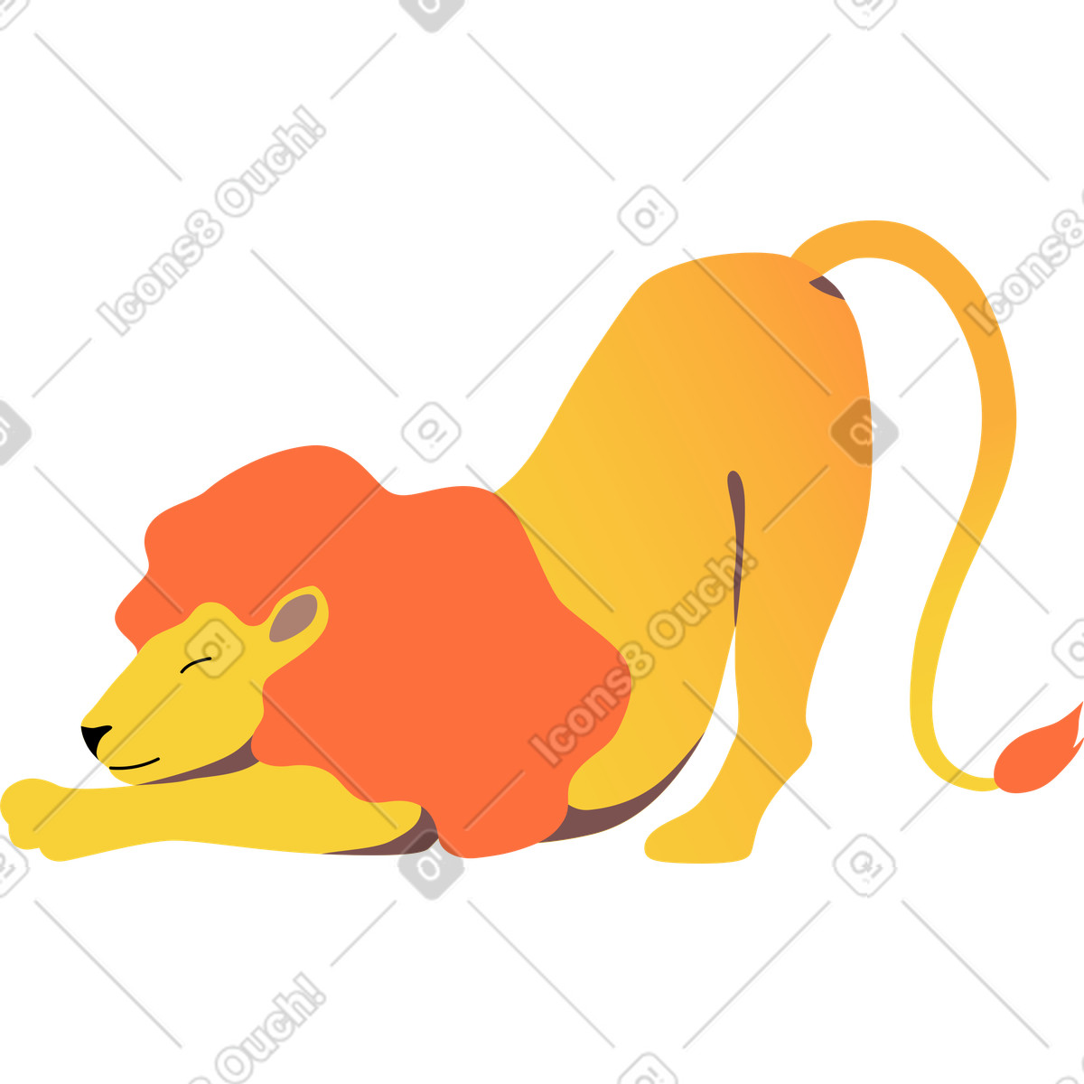 Löwe-Illustration im Jaconda-Stil als Download in PNG, SVG