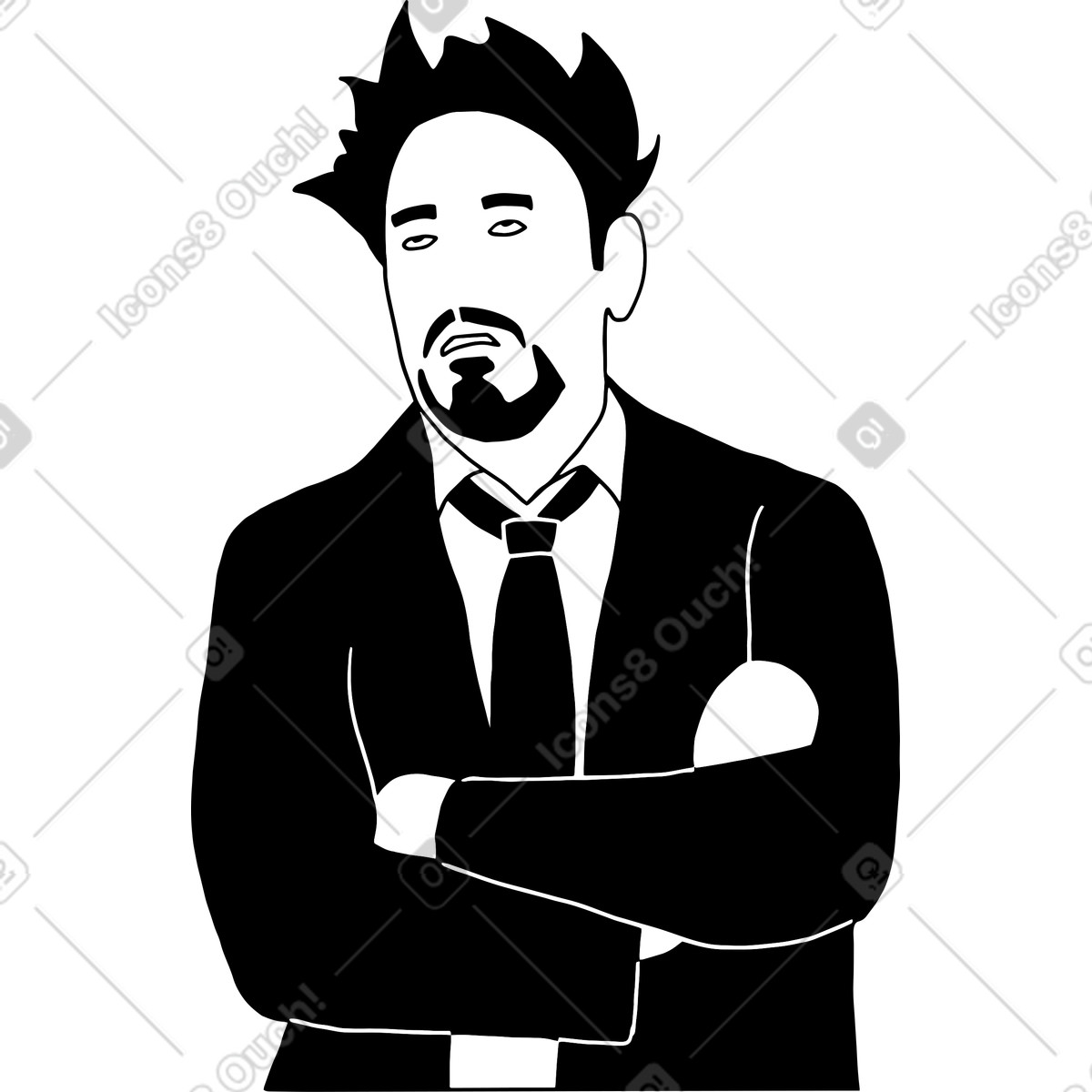 Man rolling his eyes illustration in Dudes style download in PNG, SVG