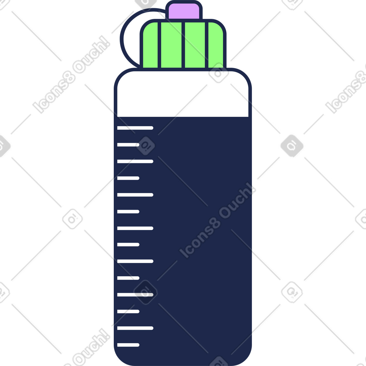 Water bottle illustration in Outline style download in PNG, SVG