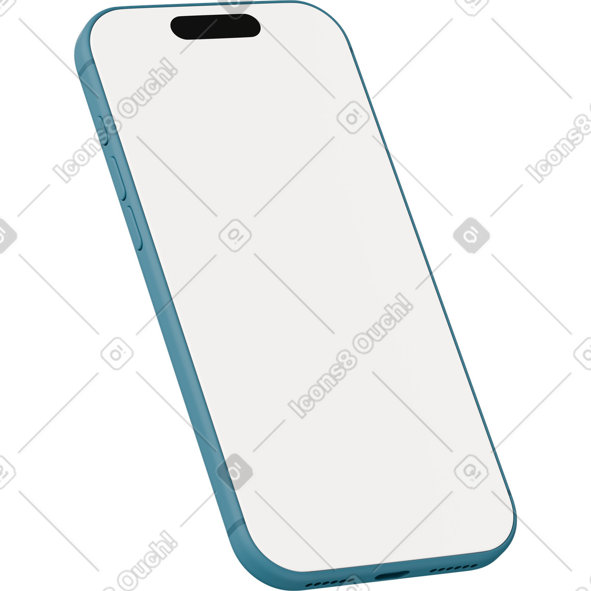 Ilustração de Side view of blue phone em no estilo 3D Casual life para baixar em PNG, SVG