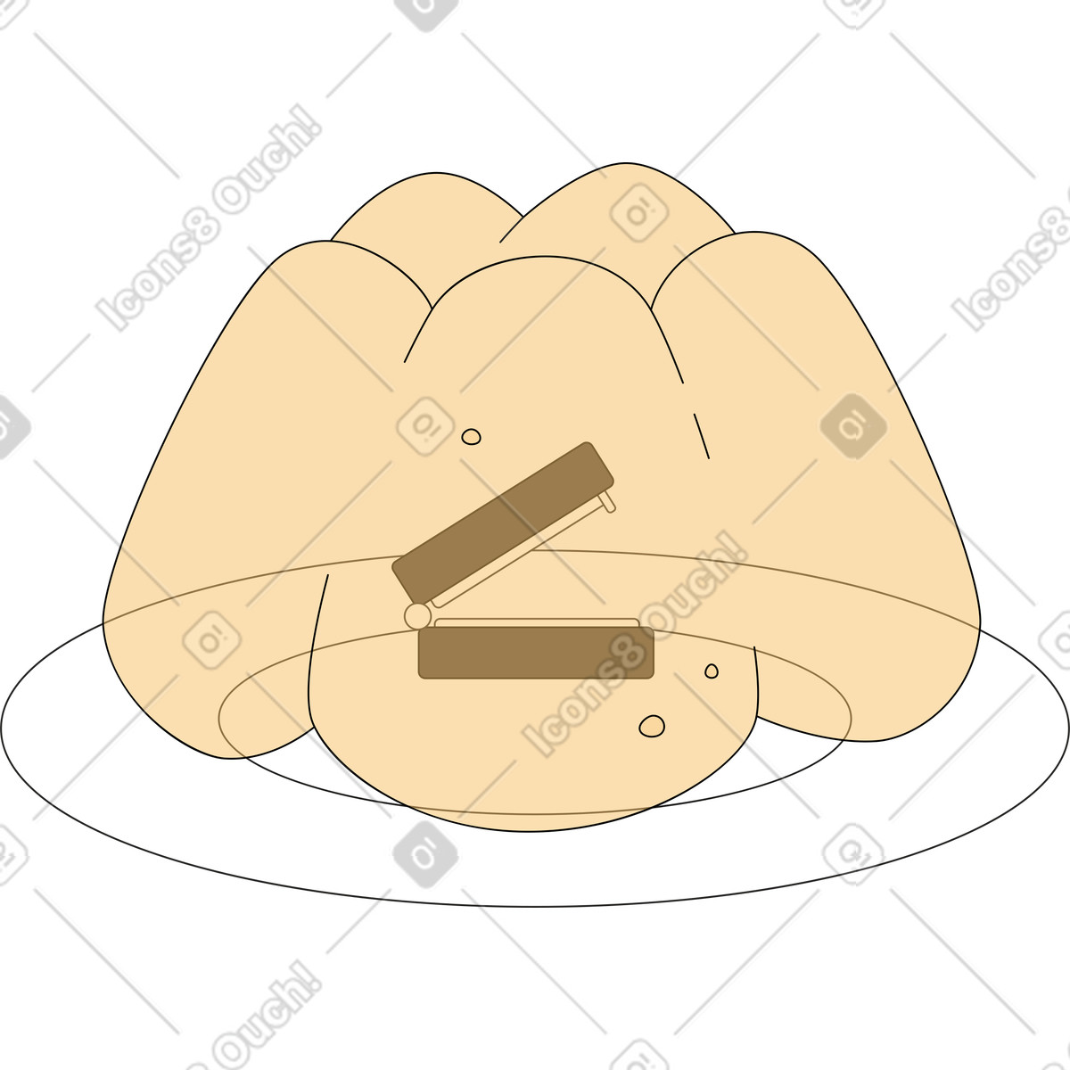 Budino con graffetta illustrazione in stile Sitcom scarica in PNG, SVG