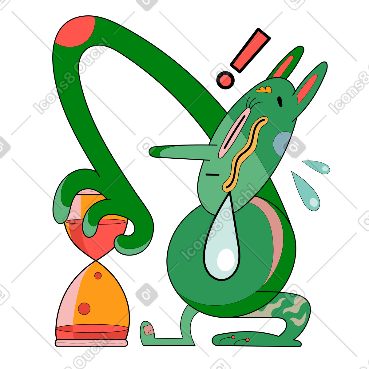 Illustration Perte de temps dans le style Surr à télécharger aux formats PNG, SVG