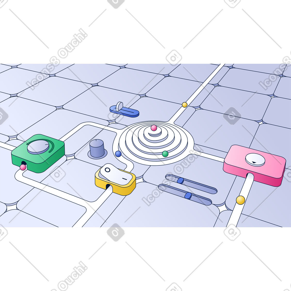 Abstract background with controllers and buttons illustration in Neat style download in PNG, SVG