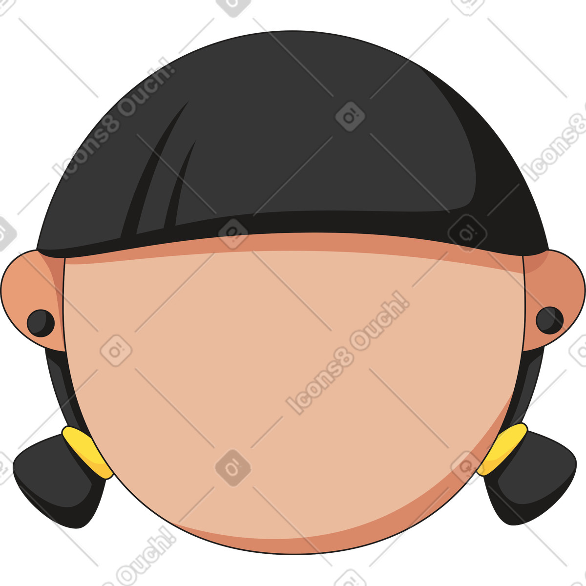 Faccia con due code illustration in PNG, SVG