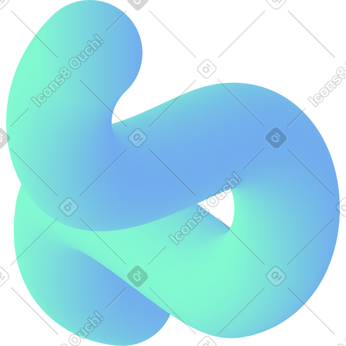 Blue curved shape illustrazione in stile Forms scarica in PNG, SVG
