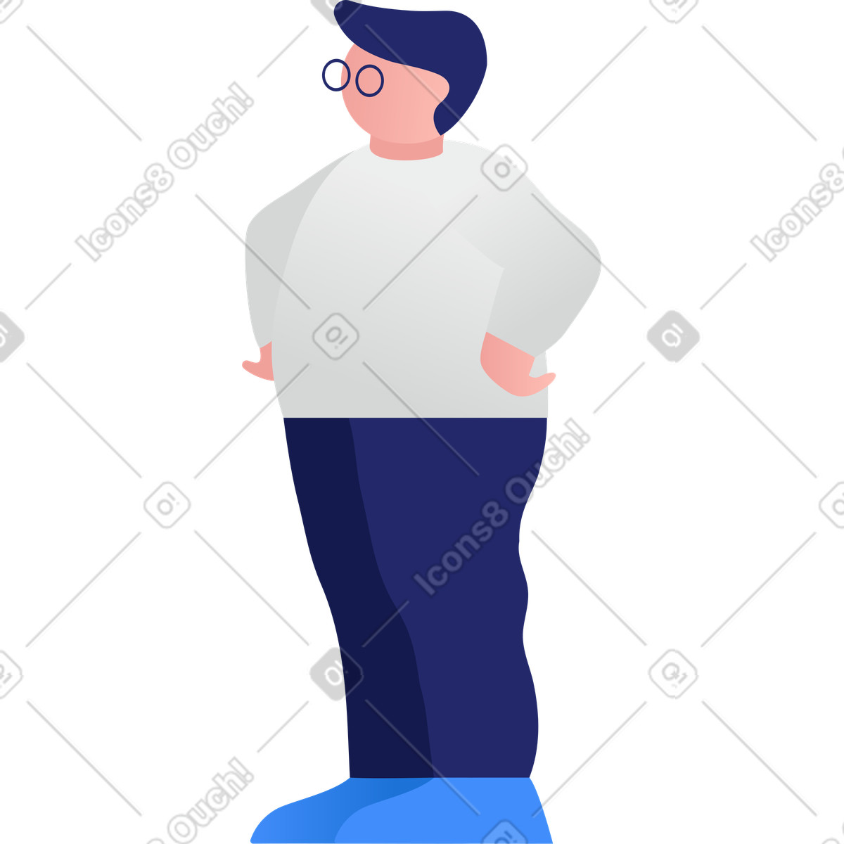Ilustração de Menino pé com as mãos para os lados em no estilo Clip baixar em PNG, SVG