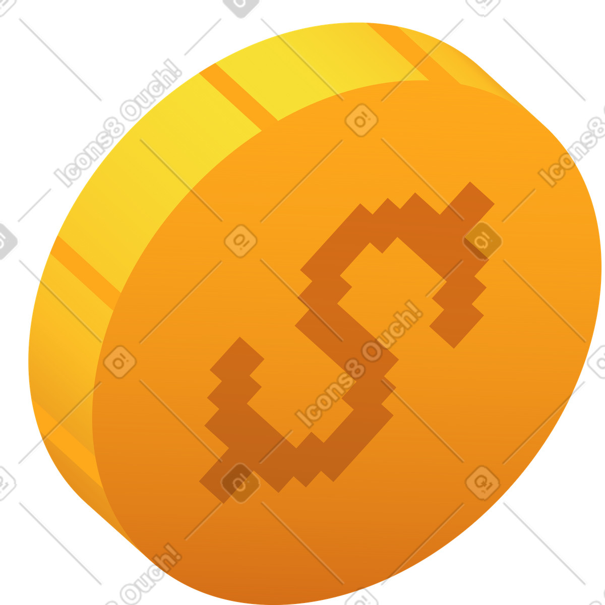 Ilustración Moneda de un dólar en estilo Colors a descargar en PNG y SVG