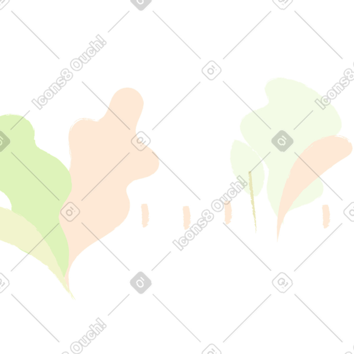 Ginger Cat 스타일의 숲 일러스트레이션 PNG, SVG 다운로드