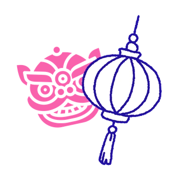 A dragon and a lantern - Whimsy style illustration