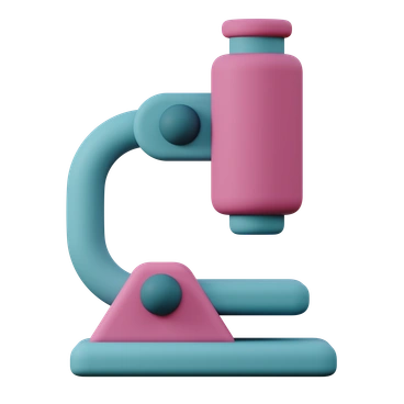A colorful microscope with a playful design - 3D Sugary style illustration