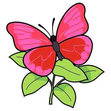 A butterfly with raspberry-patterned wings perched on a leaf
