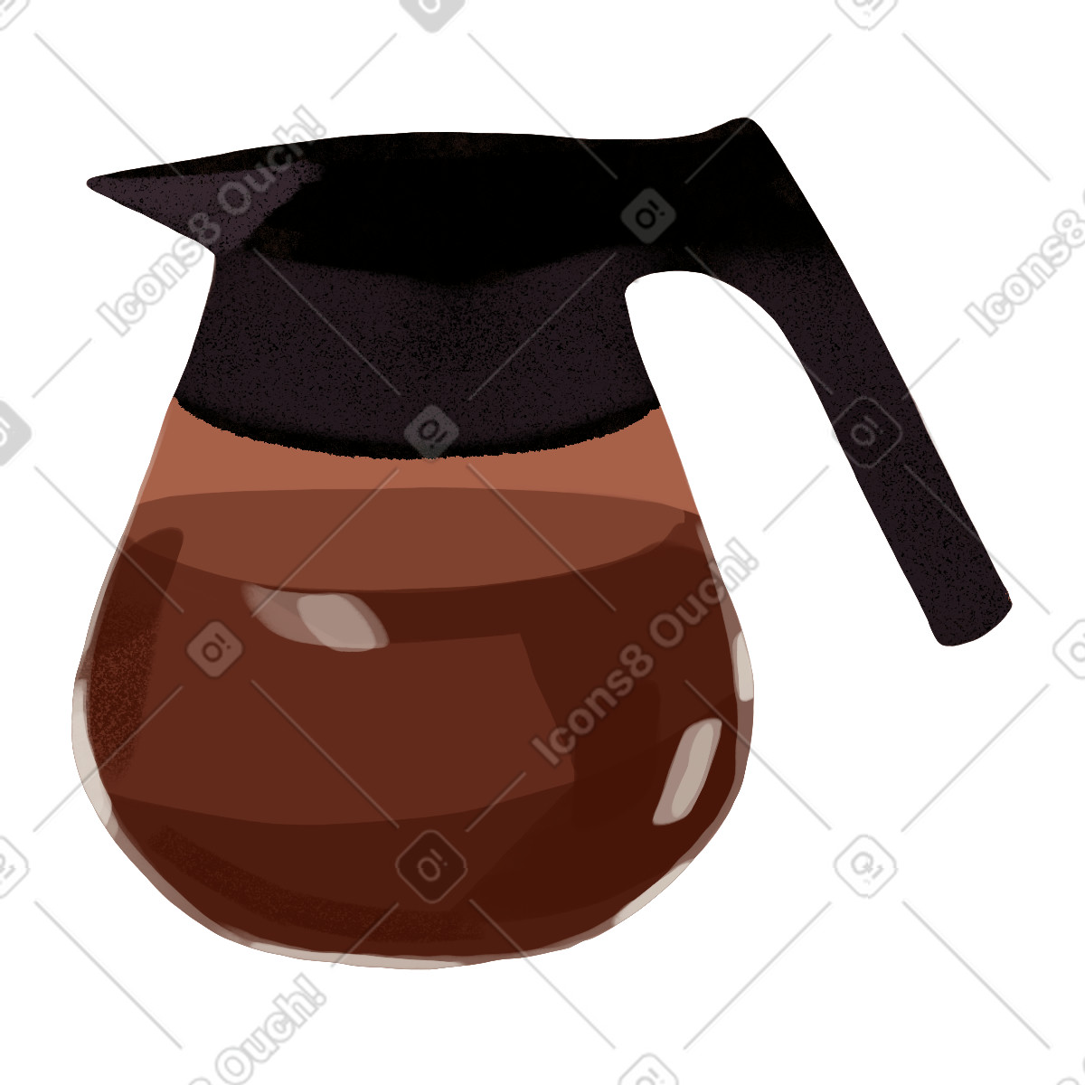 Ilustração de Glass coffee kettle em no estilo Ikigai para baixar em PNG, SVG