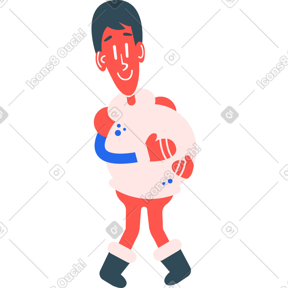 下载 Kingdom 风格的 男孩站着 插画，支持 PNG、SVG 格式