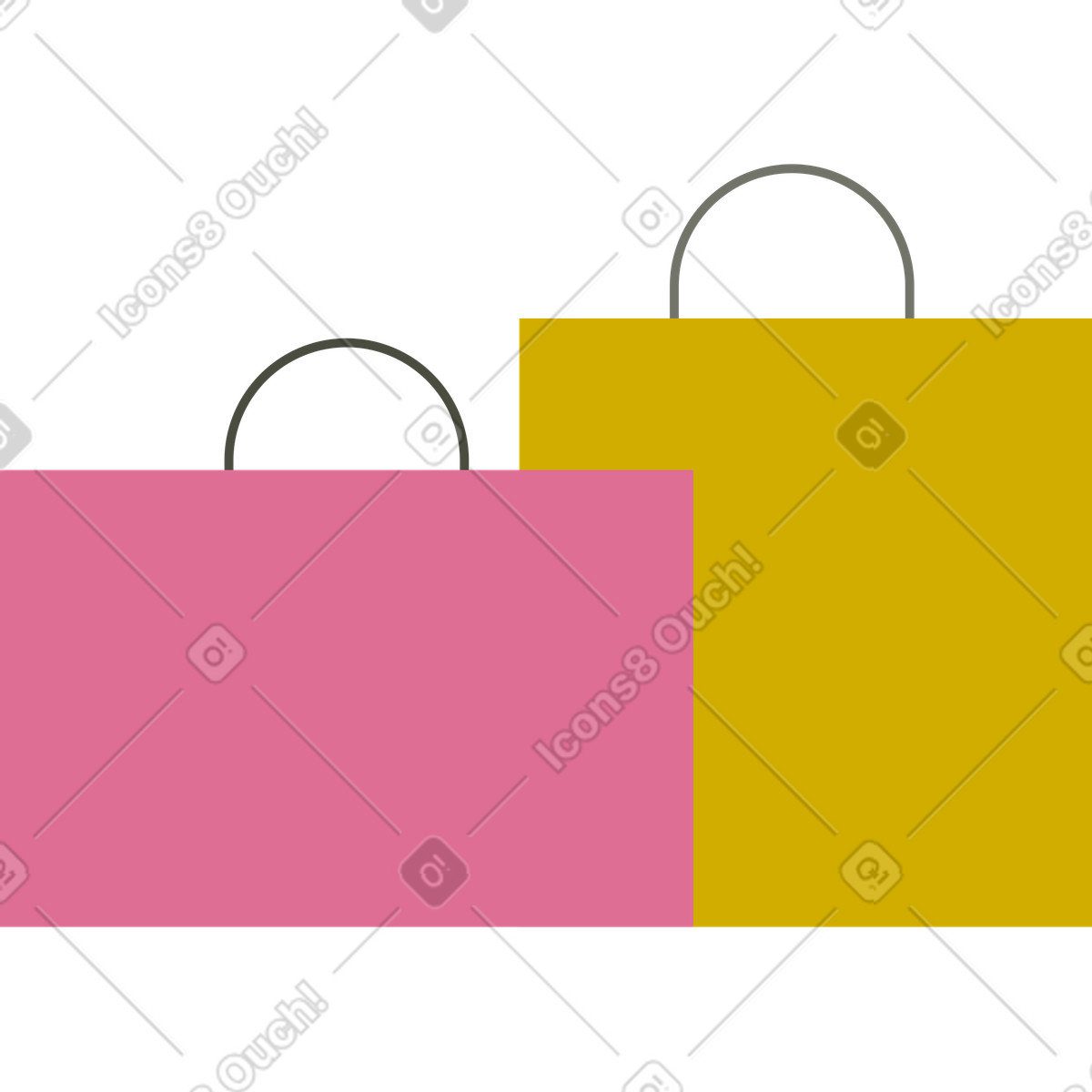 Paper bags illustration in Vector style download in PNG, SVG
